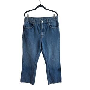 COS Cropped Kick Flare Jeans Sz 32 Mid Rise Ankle Length Blue Denim Nice!